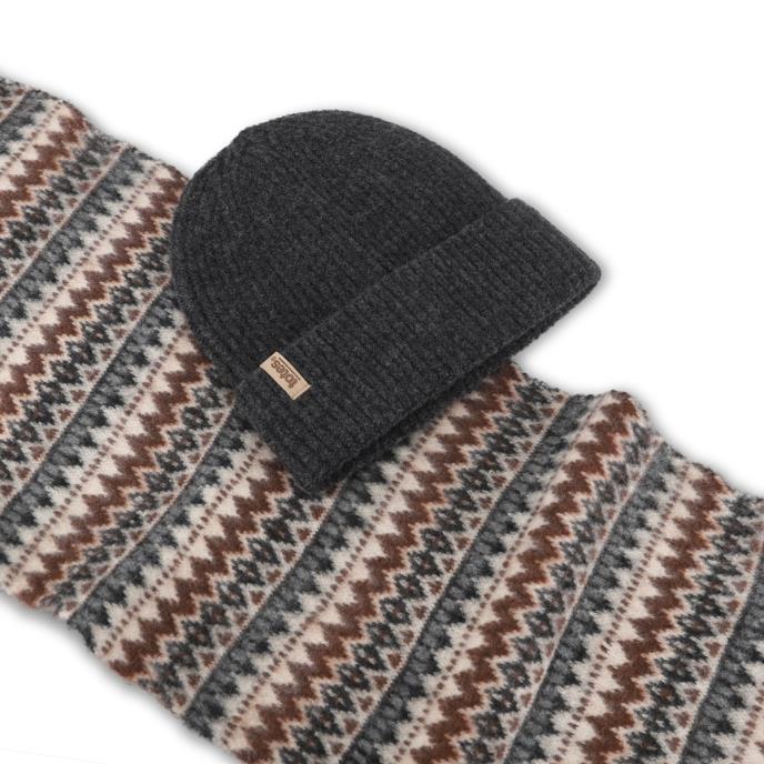 totes toasties® Mens Hat & Scarf Gift Set Brown / Beige Extra Image 5